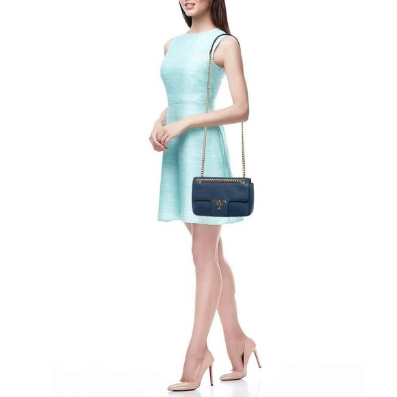 Prada Saffiano Pattina Chain Crossbody Bag - One Size - Picture 2 of 8